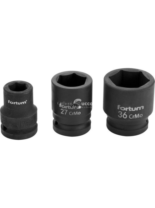 FORTUM gépi (impakt) dugófej 3/4', 30mm, L 54 mm, feketített, FORTUM