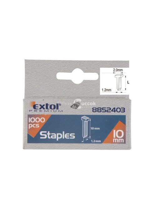 EXTOL PREMIUM szeg fejjel profi tűzőgéphez 1000db ; 10mm (2,0×1,2×0,52mm)