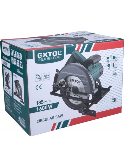 EXTOL INDUSTRIAL kézi körfűrészgép, 1600W, 185 mm