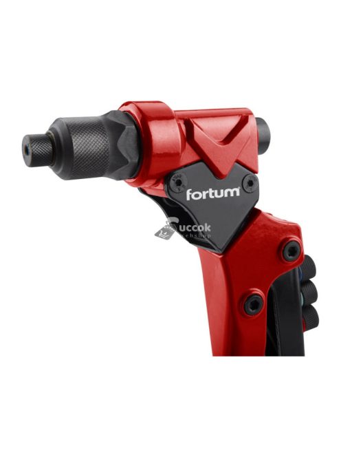 FORTUM szegecsanya- és popszegecs húzó fogó, 2az1ben, forgatható fejű, kétkaros; 260 mm, CrVMo fej, FORTUM