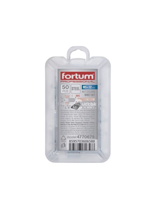 FORTUM szegecscsavar klt. 50 db, M5, horganyzott acél FORTUM