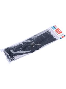   EXTOL PREMIUM kábelkötegelő 7,2×400 mm 100db, többször használható (oldható) fekete nylon; UV-, sav- és lúgálló
