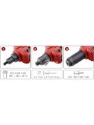 FORTUM szegecsanya-, szegecscsavar- és popszegecs húzó fogó, 3az1ben, kétkaros; 325mm, CrVMo fej, FORTUM