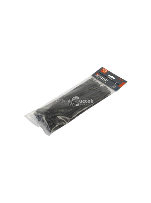 EXTOL PREMIUM kábelkötegelő 2,5×150mm 100db, fekete nylon; UV-, sav- és lúgálló