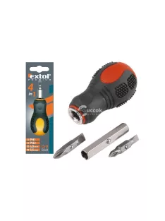   EXTOL PREMIUM marokcsavarhúzó, 2db cserélhető, kétoldalas rövid szárral (lapos: 4mm, 5,5mm; PH1, PH2), CV.