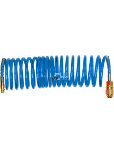   EXTOL PREMIUM légtömlő spirál kompresszorhoz; 8m, 15 Bar, belső átmérő: 6mm, PU, 1/4 gyorscsatlakozóval