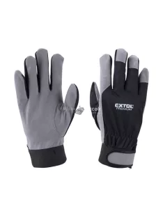   EXTOL PREMIUM kesztyű munkához; kombinált, szintetikus bőr tenyérrész,/ LUREX kézhát, méret: 11'