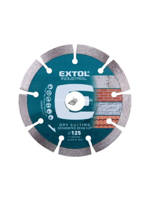 EXTOL INDUSTRIAL gyémántvágó, ipari korong, szegmenses; 150mm, száraz vágásra