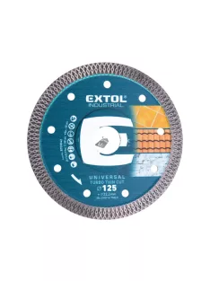   EXTOL INDUSTRIAL gyémántvágó, ipari korong, TURBO, extra vékony vágás: 1,5mm vastagság; 125×22,2mm, száraz és vizes vágásra