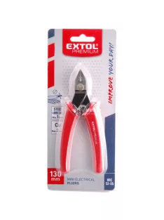   EXTOL PREMIUM műszerész oldalcsípő fogó, mini, 130 mm, HRC 52-55, átvágható drót max.: réz: 2mm, acél:1mm