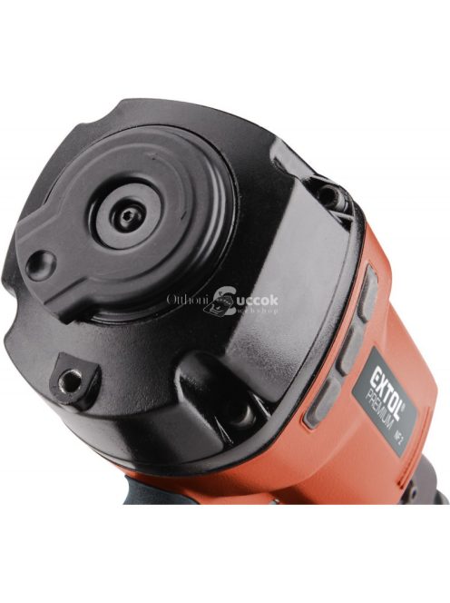 EXTOL PRMIUM pneumatikus szögbelövő gép, szalagtáras szegekhez, üzemi nyomás: 4,9-8 Bar, csatlakozó:1/4', 90 lövés/perc, 153l/pe