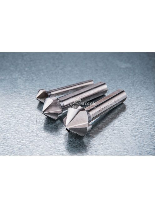 EXTOL CRAFT kúpos süllyesztő klt. 6db, 90 fokos, 3 élű; 6,3-8,3-10,4-12,4-16,5-20,5mm, 1/4' háromszög befogás, HSS acél, fém dob