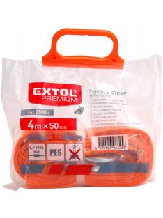   EXTOL PREMIUM vontató heveder, max.2800kg; 4m×50mm, 2 db kovácsolt kampóval