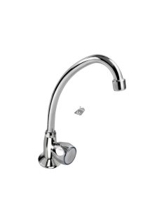   BALLETTO mosdó csaptelep hidegvízhez, kerámia szelep, króm, 22cm hosszú csőr