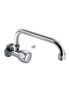   BALLETTO mosdó csaptelep hidegvízhez, kerámia szelep, króm, 20cm hosszú csőr