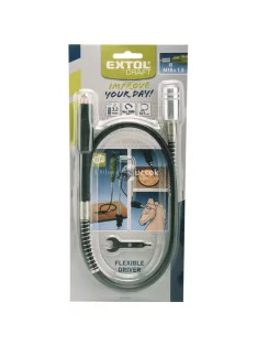   EXTOL CRAFT flexibilis szár, M18×1,5 mm; tokmány: 3,2 mm, hossz.: 107cm, max. 35000f/perc, a 404111 és 404116 mini köszörűgéphez