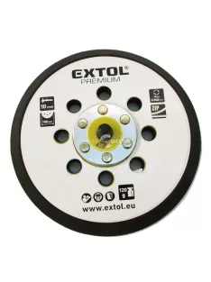   EXTOL PREMIUM tartalék gumi talp 8865038 rotációs csiszológéphez, 6'/150mm, 8 db lyuk, tépőzáras, max. 12.000/perc, vastagság: 1