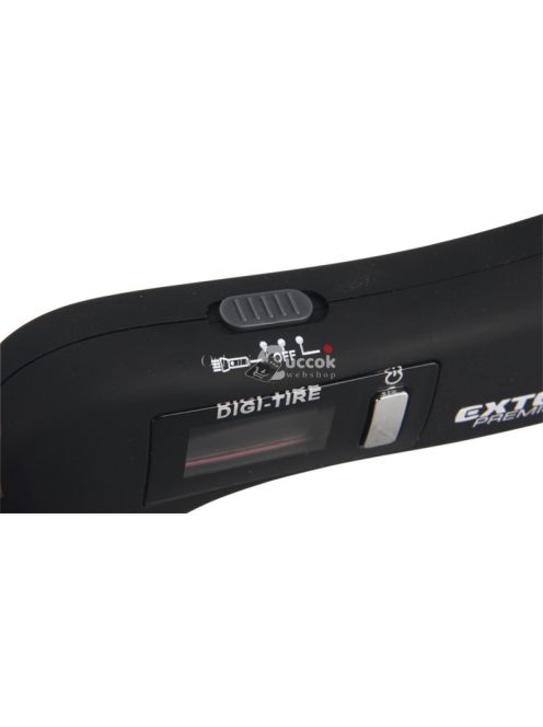 EXTOL PREMIUM nyomásmérő digitális, 5 az 1-ben autós funkció: nyomásmérő, fehér fény, vörös fény, üvegtörő, biztonsági öv átvágó