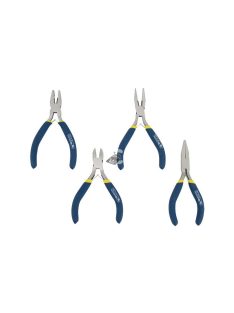   EXTOL CRAFT mini fogó klt. 4db-os, dupla műanyag nyéllel; kombinált, oldalcsípő, hosszú csőrű, rádiós ,125mm