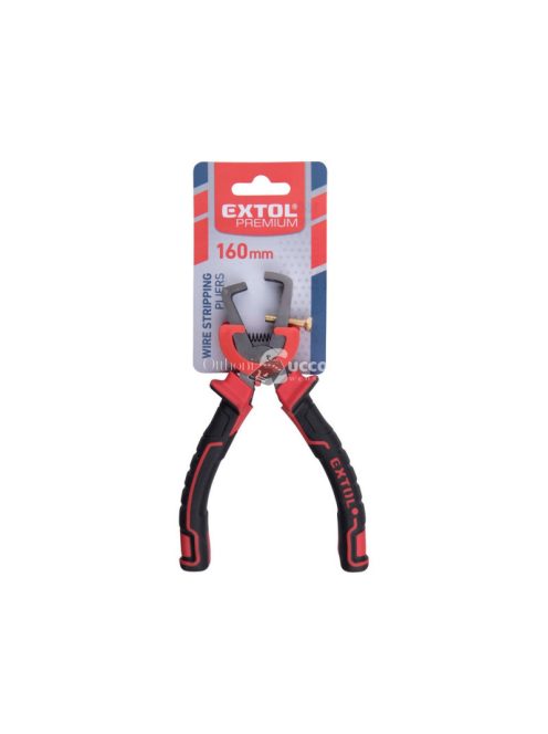 EXTOL PREMIUM blankoló fogó; 160mm, duál vörös/fekete TPR nyél, akasztós szerszámtartó