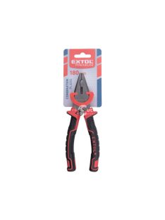   EXTOL PREMIUM kombinált fogó, 180mm, duál vörös/fekete, TPR nyél, akasztós szerszámtartó