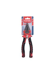   EXTOL PREMIUM kombinált fogó, 200mm, duál vörös/fekete, TPR nyél, akasztós szerszámtartó