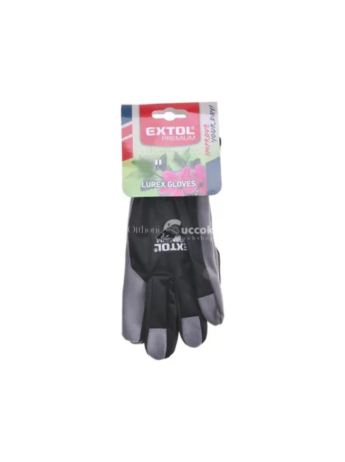 EXTOL PREMIUM kesztyű munkához; kombinált, szintetikus bőr tenyérrész,/ LUREX kézhát, méret: 8'