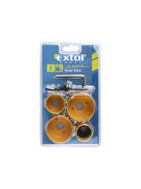 EXTOL CRAFT körkivágó klt. 4db, 32-54mm, HSS/Bi-metal