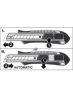   FORTUM tapétavágó kés; automatikus penge visszahúzás, 18mm, pótpenge: 4780003 FORTUM