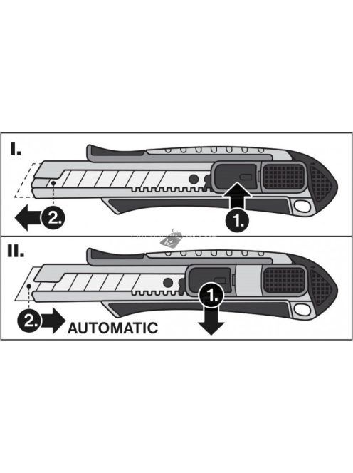 FORTUM tapétavágó kés; automatikus penge visszahúzás, 18mm, pótpenge: 4780003 FORTUM