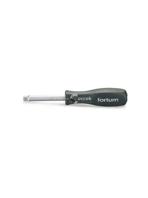 FORTUM csavarhúzó markolat dugófejekhez, 1/4', 150 mm; racsnis karral hajtható FORTUM