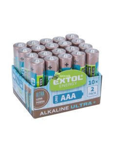   EXTOL ENERGY elem klt. 20 db, alkáli, 1,5V, méret: AAA (LR03); hosszú étettartam, 10×2db-os kínálóban