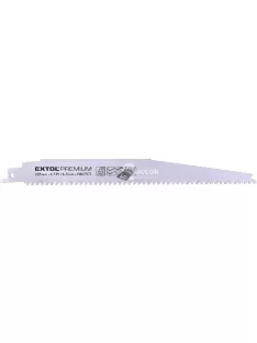   EXTOL PREMIUM szablyafűrészlap 1db, Bosch befogás, HM/TCT fogak, 228 mm, 6T, gázbetonhoz, tiszta, íves vágás
