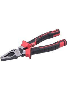   EXTOL PREMIUM kombinált fogó, 180mm, duál vörös/fekete TPR nyél, 20% extra erőkifejtés, akasztós szerszámtartó