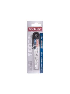   FORTUM pótpenge 10 db, fekete, tripla vágóéllel; 18×100×0,7mm, SK2 acél, HRC > 67, lézeres élezés