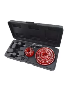   EXTOL PREMIUM körkivágó klt., 15 db-os,(19-22-29-32-36-38-44-51-58-64-76mm) műanyag, fa, gipszkarton