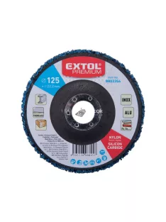   EXTOL PREMIUM csiszolókorong sarokcsiszolóhoz ('négertárcsa'), 125mm, 14 mm vastagság, üvegszálas hátlap, nylon és szilícium-kar