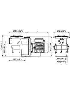   Egyszerű előszűrős medence pumpa 17m3/h - medence szűrőrendszerhez, tisztítóhoz