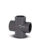 PVC Cross Fitting, 50 mm - kereszt idom, PVC csőrendszerekhez