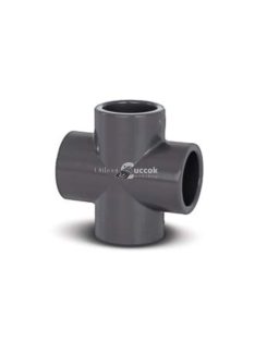   PVC Cross Fitting, 50 mm - kereszt idom, PVC csőrendszerekhez