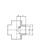 PVC Cross Fitting, 50 mm - kereszt idom, PVC csőrendszerekhez