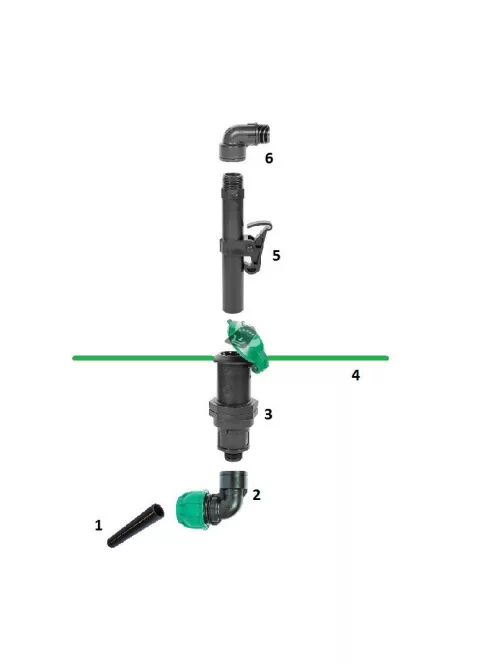 Vízcsatlakozó szerszám, 3/4 KM, max. 6 bar, Külső menetes, apa