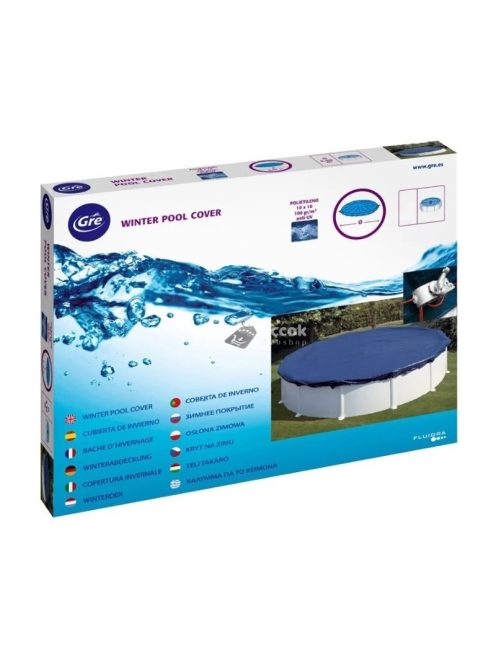 Téli medencevédő takaró, Gre, kör alakú medencéhez, 3,50 méteres átmérővel, fémpalástos, extra védelemmel