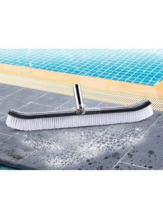   45 cm-es rozsdamentes acél felsőrészű hajlított fal- és aljzattisztító kefe, fekete