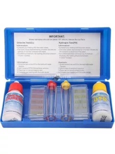   Folyadékos pH / Cl / Br Vízteszt Készlet - Vízelemző, 3 paraméteres - könnyedén ellenőrizheted a víz minőségét!