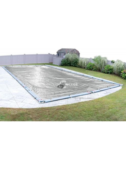 Silverado Téli Védőtakaró - Négyszög Alakú Medencéhez - 7.0 x 3.5 m - Ezüst/Fekete