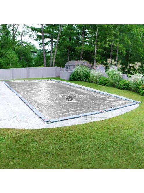 Medence védőtakaró, Silverado, négyszög alakú, 16.0 x 8.0 m, ezüst/fekete, téli védelemhez
