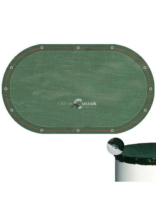 Téli védőtakaró, Supreme PE, ovális medencékhez, 4.5 x 9.0 m, zöld, fémpalástosított