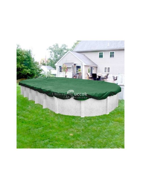 Téli védőtakaró, Supreme PE, ovális medencékhez, 4.5 x 9.0 m, zöld, fémpalástosított