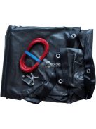 Deluxe PE téli medencevédő takaró, kör alakú fémpalástos medencékhez, 4.5m átmérőjű, fekete színű